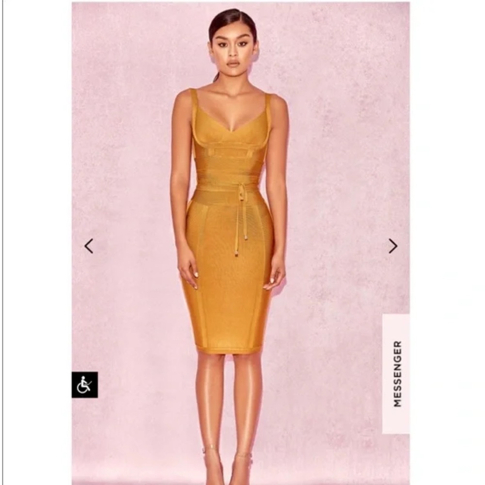 Gold Bodycon Bandage Dress